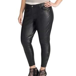 Torrid Rebel Wilson Biker Chic Edgy Glam Rock Faux Leather Moto Ankle Zip Pant